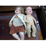 A VINATAGE ARMAND MARSEILLE DOLL AND ONE OTHER.