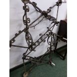 LARGE WROUGHT IRON LIGHT FITTING.