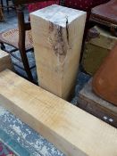 THREE LARGE SECTIONS OF WOOD FOR TURNING.