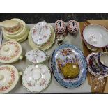 WEDGWOOD AND CO., DEAN AND OTHER DINNER WARES, A TWO HANDLED BOWL, PLATTERS AND A CHILDS WHITE