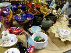 MALING AND OTHER CERAMICS TO INCLUDE NAMED STORAGE JARS, CORGI TOYS, MDINA AND OTHER GLASS WARE
