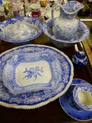 VARIOUS ANTIQUE BLUE AND WHITE CHINA WARES.