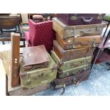 A QUANTITY OF VARIOUS SUITCASES ETC.