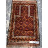 A BELOUCH TRIBAL PRAYER RUG135 x 82 cms