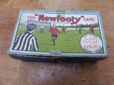 A BOARD BOXED IVORY CHESS SET, PLAYING CARDS, A NEWFOOTY AND OTHER GAMES