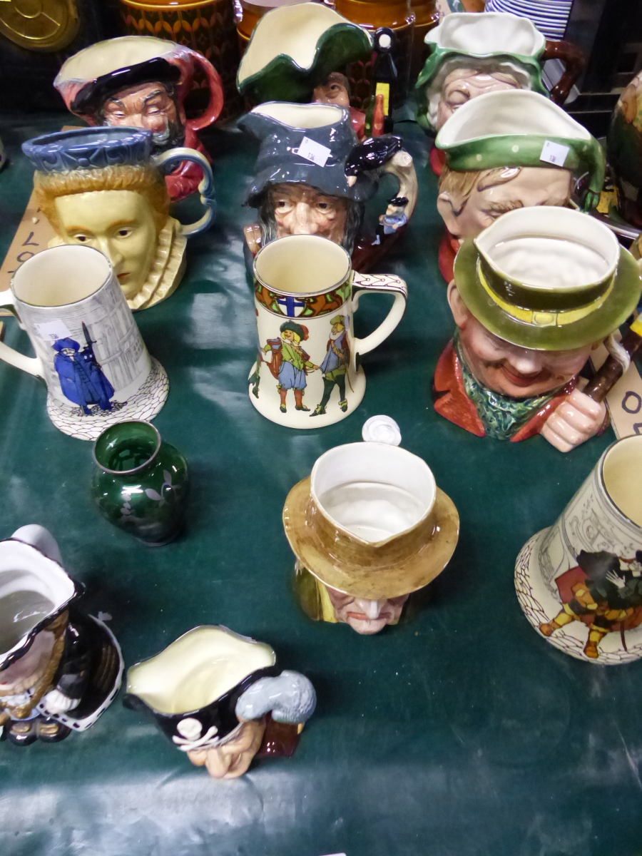 A QUANTITY OF ROYAL DOULTON CHARACTER JUGS ETC.