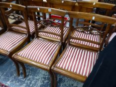 A SET OF SIX REGENCY STYLE DINING CHAIRS.