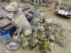 A GROUP OF VARIOUS GARDEN FIGURES