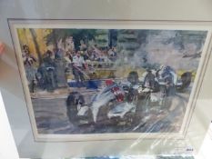 AFTER WALTER GOTSCHKE (1912-2000) ARR. THREE PENCIL SIGNED COLOUR PRINTS UNFRAMED INCLUDING MONACO