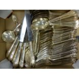 ELECTROPLATE CUTLERY: APPROXIMATELY FOURTEEN PLACE SETTINGS OF ONSLOW SCROLL PATTERN