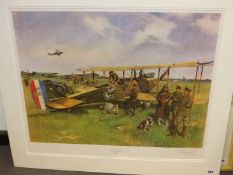 AFTER TERRENCE CUNEO ( ) ARR. FIRST AIR POST, PENCIL SIGNED COLOURED PRINT. 57 x 68cms UNFRAMED