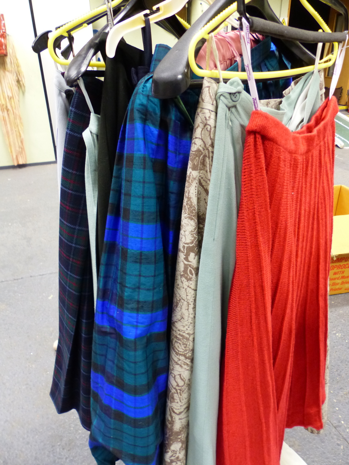 A GROUP OF VINTAGE LADIES SKIRTS TO INCLUDE, RODIER PARIS, STEILMANN GERMANY, SPECTATOR MAYFAIR