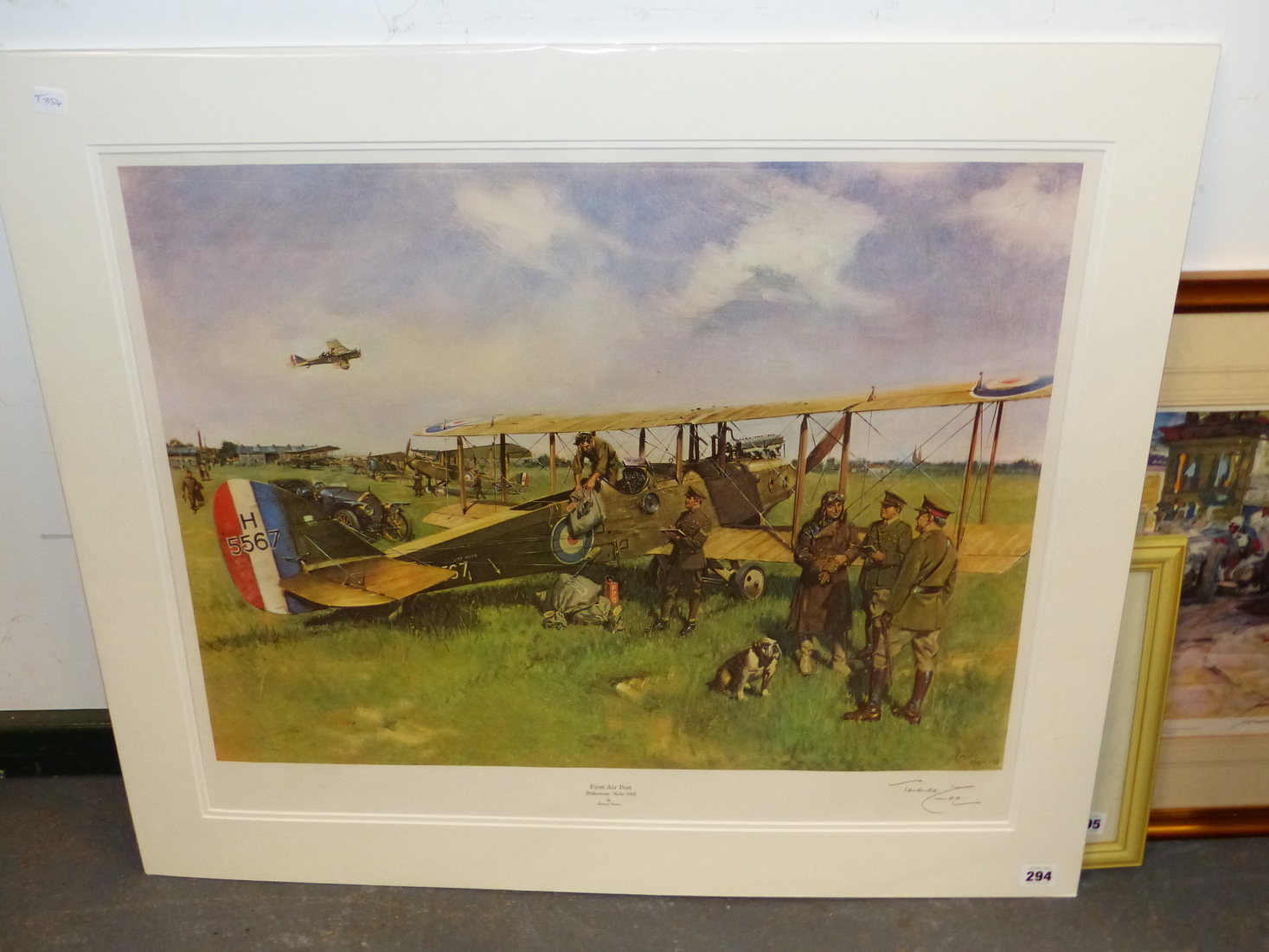 AFTER TERRENCE CUNEO ( ) ARR. FIRST AIR POST, PENCIL SIGNED COLOURED PRINT. 57 x 68cms UNFRAMED - Image 4 of 4