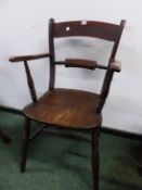 AN ANTIQUE OXFORD TYPE ARMCHAIR