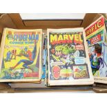 A COLLECTION OF APPROX 110 BRITISH MARVEL COMICS AND ANNUALS 60'S AND 70'S, SPIDER-MAN COMICS