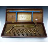 A BRITISH OXYGEN COMPANY BOXED UNIVERSAL BLOWPIPE WITH SEVEN COPPER TIPPED BRASS HEADS, THE