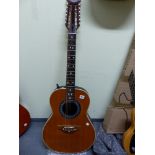 ENCORE 12-STRING ACOUSTIC GUITAR WITH INTERNAL ELECTRICS AND 'OVATION' STYLE ROUNDED BACK ENC12E