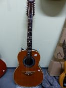 ENCORE 12-STRING ACOUSTIC GUITAR WITH INTERNAL ELECTRICS AND 'OVATION' STYLE ROUNDED BACK ENC12E