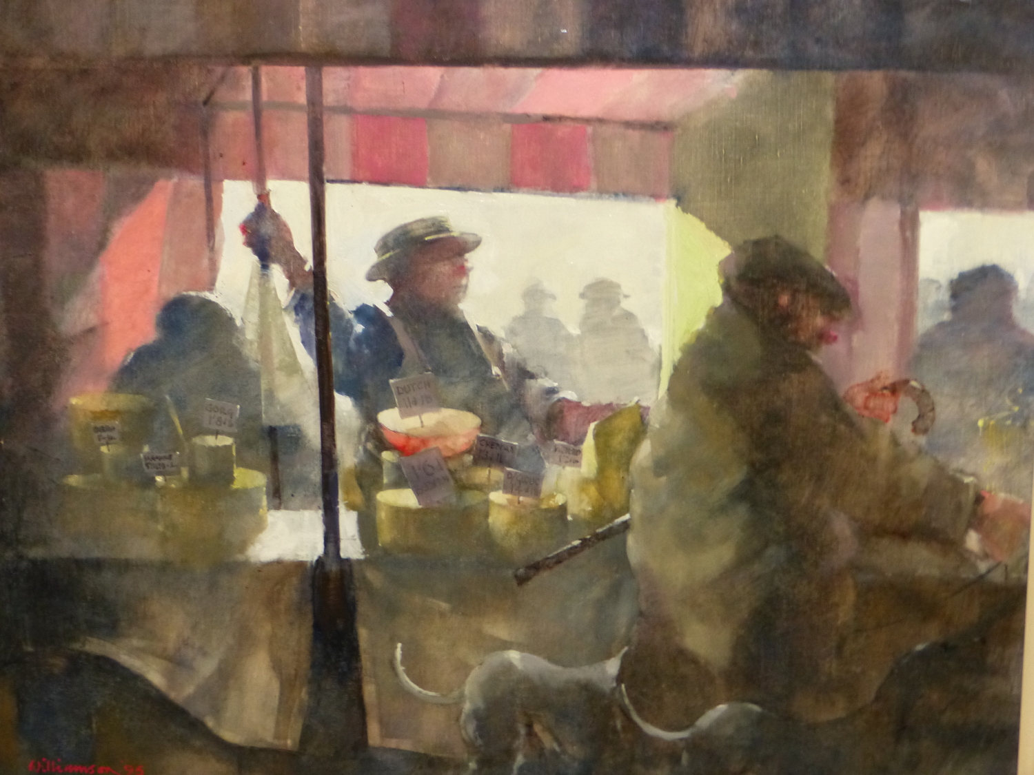 LAWRIE WILLIAMSON (1932-2017) ARR. MARKET DAY, SIGNED, OIL ON CANVAS, GALLERY LABEL VERSO. 61 x - Image 7 of 9