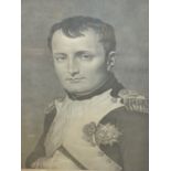AN ANTIQUE FRENCH PORTRAIT PRINT OF NAPOLEON IN GILT FRAME. 74 x 57cms