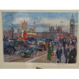 AFTER WALTER GOTSCHKE (1912-2000) ARR. THREE PENCIL SIGNED COLOUR PRINTS OF LONDON CITYSCAPES, ALL