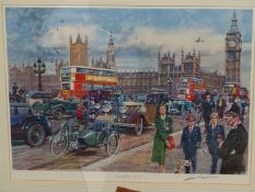AFTER WALTER GOTSCHKE (1912-2000) ARR. THREE PENCIL SIGNED COLOUR PRINTS OF LONDON CITYSCAPES, ALL