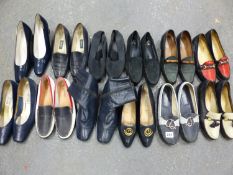 TWELVE PAIRS OF VINTAGE AND MODERN LADIES SHOES, TO INCLUDE BALLY, TRICKES, STREMLINE, ETC MOSTLY