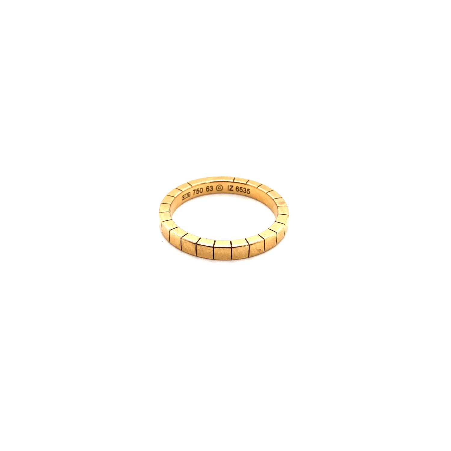 A VINTAGE CARTIER LANIERES BRICK LINK BAND RING. THE RING STAMPED 750, 63, 12, 6535. FINGER SIZE - Image 3 of 3
