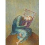 AFTER G. F. WATTS (1817-1904) HOPE, WATERCOLOUR. 49 x 34cms
