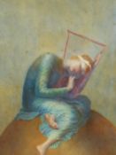 AFTER G. F. WATTS (1817-1904) HOPE, WATERCOLOUR. 49 x 34cms