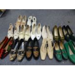 FOURTEEN PAIRS OF VINTAGE AND LATER LADIES SHOES TO INCLUDE, JASMIN, BALLY, NATURALS, CAPOLINI,