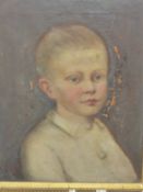 LATE 19th C. ENGLISH SCHOOL. PORTRAIT OF A BOY REPUTEDLY GERVAS CLIFTON NEVILE, SIGNED INDISTINCTLY,