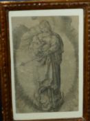 OLD MASTER SCHOOL. MARY AND THE CHRIST CHILD, ETCHING. 12 x 7.5cms