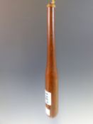 A WEIGHTED MAHOGANY FISHERMANS PRIEST. 23cms.