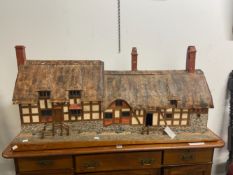 A VINTAGE SCALE MODEL OF ANNE HATHAWAYS COTTAGE, H 57 W 122 D 50cms