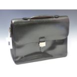 A BLACK LEATHER DUNHILL COMPUTER / BRIEF CASE. HARRODS REFERENCE NUMBER YR6040A.