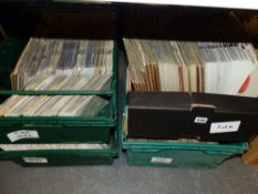 100+ EXDJ 7" SINGLES - MAINLY 1970's/1980's - ALL IN CARDBOARD GENERIC SLEEVES.