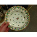 -A 19th C. ENGLISH PART SERVICE, POSSIBLY COALPORT, EACH PIECES PAINTED AND GILT WITH A CHAIN OF