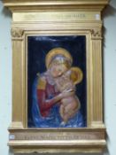 IN THE MANNER OF DESIDERIO DA SETTIGNANO, AN EARLY STUCCO RELIEF OF THE MADONNA AND CHILD WITHIN