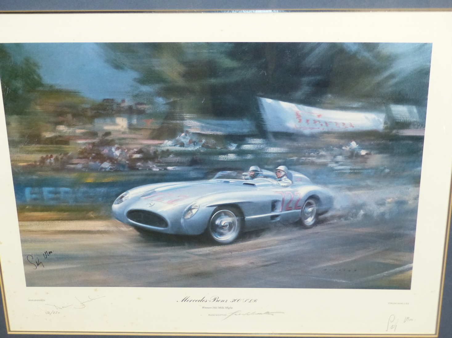 RODNEY DIGGINS, "STERLING MOSS" MONACO 1956, WATERCOLOUR SIGNED AND DATED 1980,TOGETHER WITH - Image 6 of 11