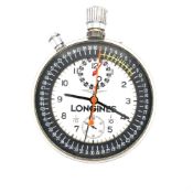 A RARE LONGINES MODEL REF 8350 MANUAL WOUND 1/10 SPLIT SECOND CHRONOGRAPH STOP WATCH TIMEPIECE, CASE