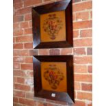 A PAIR OF ROSEWOOD FRAMED PAINTED ARMORIAL PANELS FOR THE DUKE OF CLARENCE AFTERWARDS KING WILLIAM