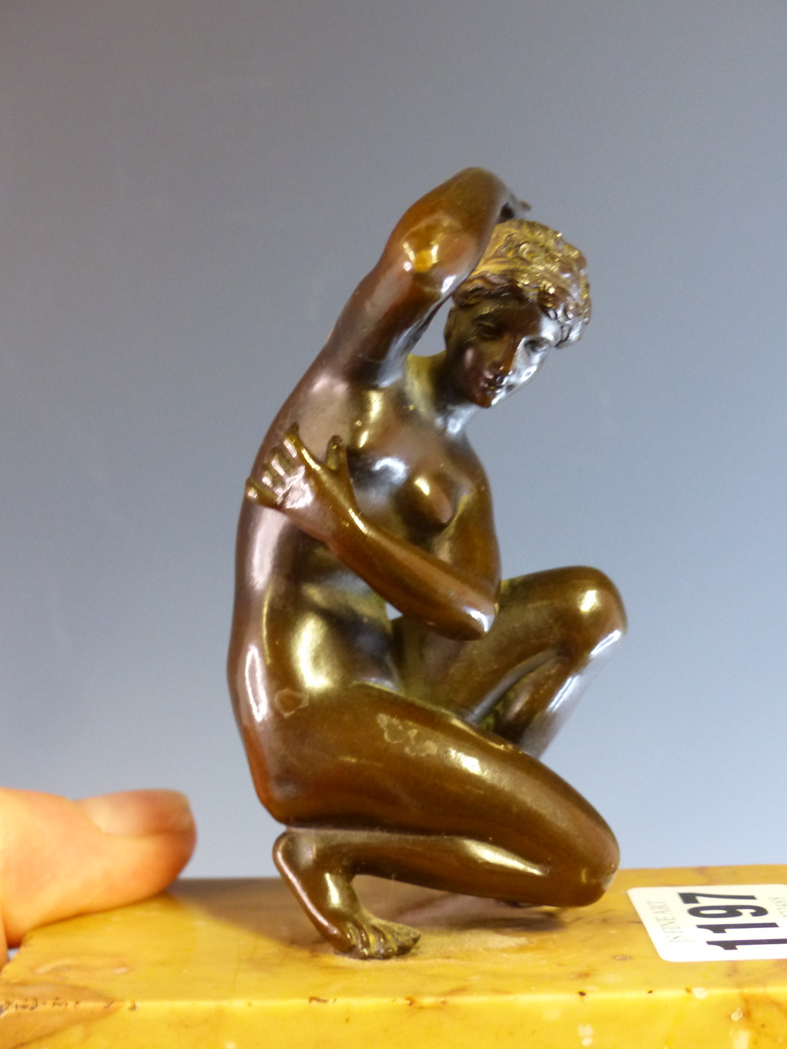 AFTER THE ANTIQUE, GRAND TOUR BRONZES OF THE ARROTINO AND OF THE CROUCHING VENUS BOTH WITH ONE - Image 13 of 19