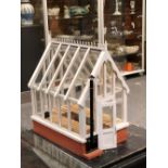 A GOOD MINIATURE DOLLS HOUSE SIZE "COUNTRY HOUSE" GREENHOUSE