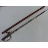A GEORGE V WILKINSON ARMY SERVICE CORPS SWORDS AND LEATHER MOUNTED SCABBARD