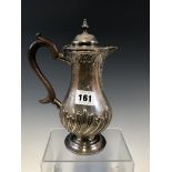 A SILVER COFFEE OR HOT WATER JUG BY HENRY STRATFORD, SHEFFIELD 1890, THE BALUSTER SHAPE WITH