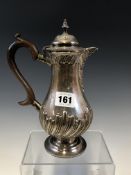 A SILVER COFFEE OR HOT WATER JUG BY HENRY STRATFORD, SHEFFIELD 1890, THE BALUSTER SHAPE WITH