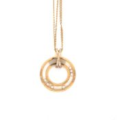 AN 18ct HALLMARKED GOLD HAPPY DIAMONDS, FLOATING DIAMONDS CHOPARD PENDANT.