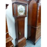 ISAAC HEWLETT, BRISTOL, AN 18th C. OAK LONG CASED CLOCK, THE SQUARE BRASS DIAL WITH SILVERED CHAPTER