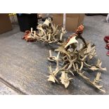TWO LARGE ANTLER CHANDELIERS